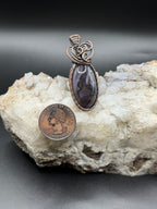 Burro Creek Agate Copper Wire Wrapped Pendant