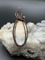 Windy Mountain Agate Copper Wire Wrapped Pendant