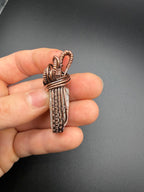 Custom Timberwolf Mountain Quartz Copper Wire Wrapped Pendant