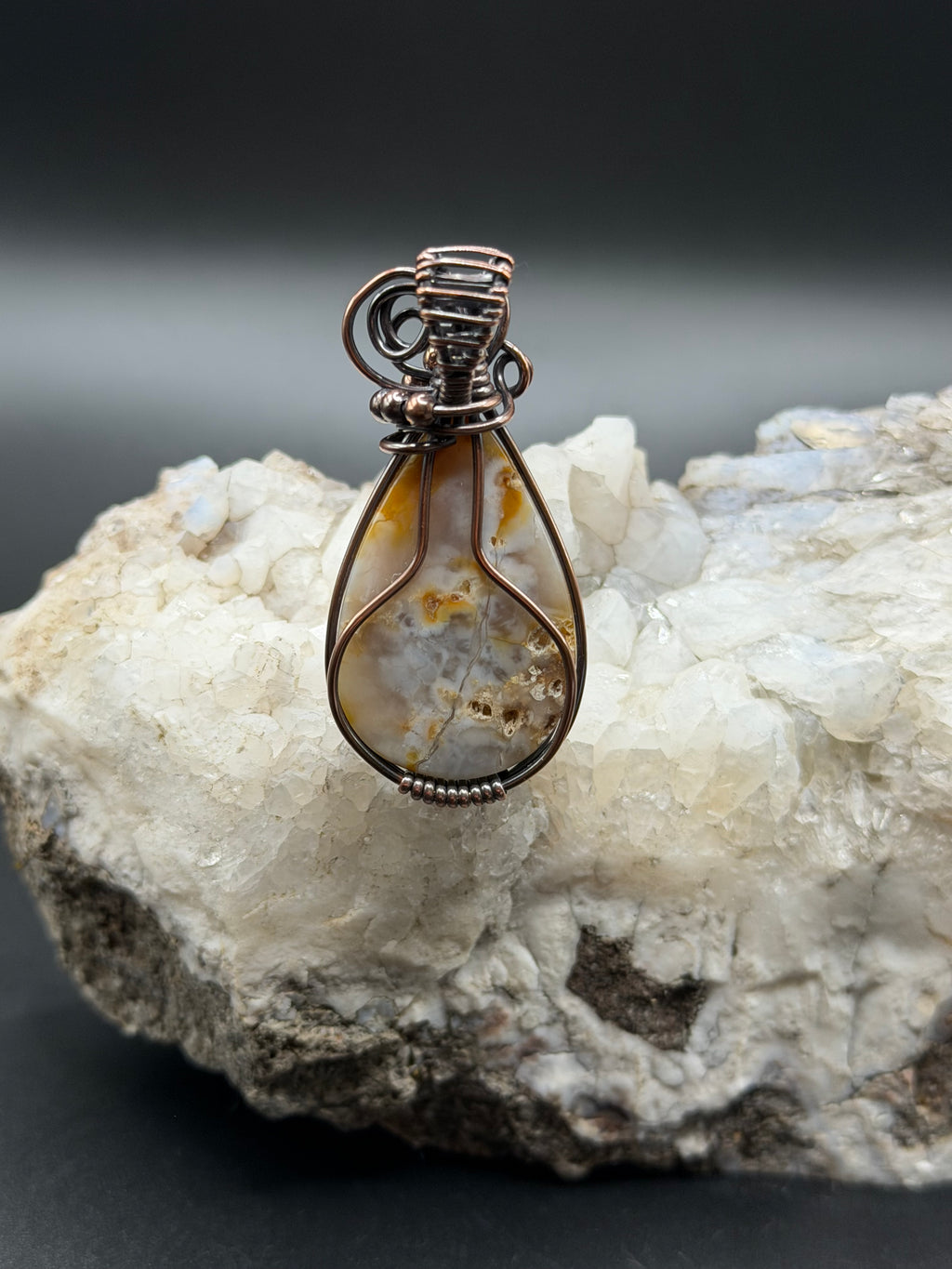 Southwest Washington Druzy Agate Pendant in Copper