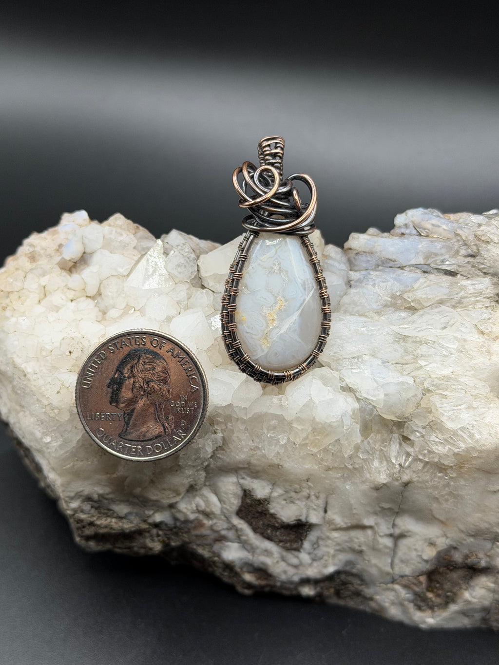 Southwest Washington Agate Copper Wire Wrapped Pendant