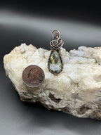 Southwest Washington Seam Agate Copper Wire Wrapped Pendant