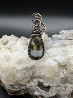 Southwest Washington Seam Agate Copper Wire Wrapped Pendant