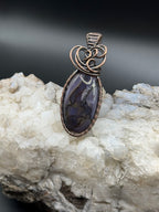 Burro Creek Agate Copper Wire Wrapped Pendant