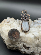 Graveyard Point Banded Agate Copper Wire Wrapped Pendant