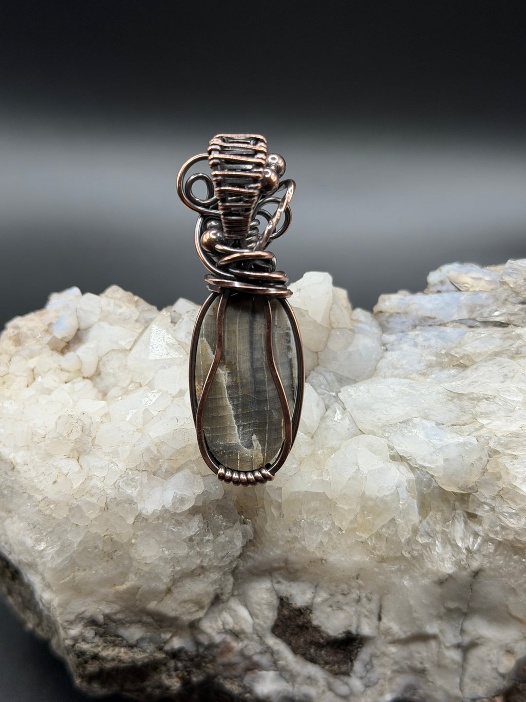 Petrified Wood Southwest Washington Copper Wire Wrapped Pendant