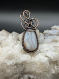 Graveyard Point Banded Agate Copper Wire Wrapped Pendant