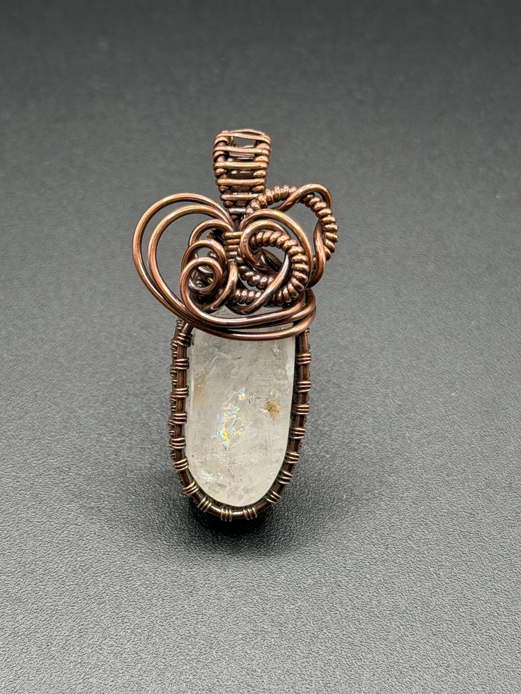 Custom Timberwolf Mountain Quartz Copper Wire Wrapped Pendant