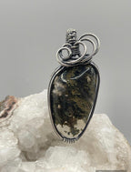 Maury Mountain Moss Agate Sterling Silver Wire Wrapped Pendant