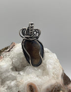 Montana Agate Sterling Silver Wire Wrapped Pendant