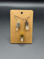 Timberwolf Mountain Quartz Point Pendant with Dainty Chain