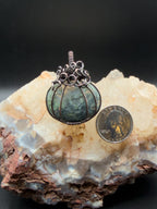 Washington Moss Agate Pumpkin Wire Wrapped in Copper Wire