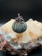 Washington Moss Agate Pumpkin Wire Wrapped in Copper Wire