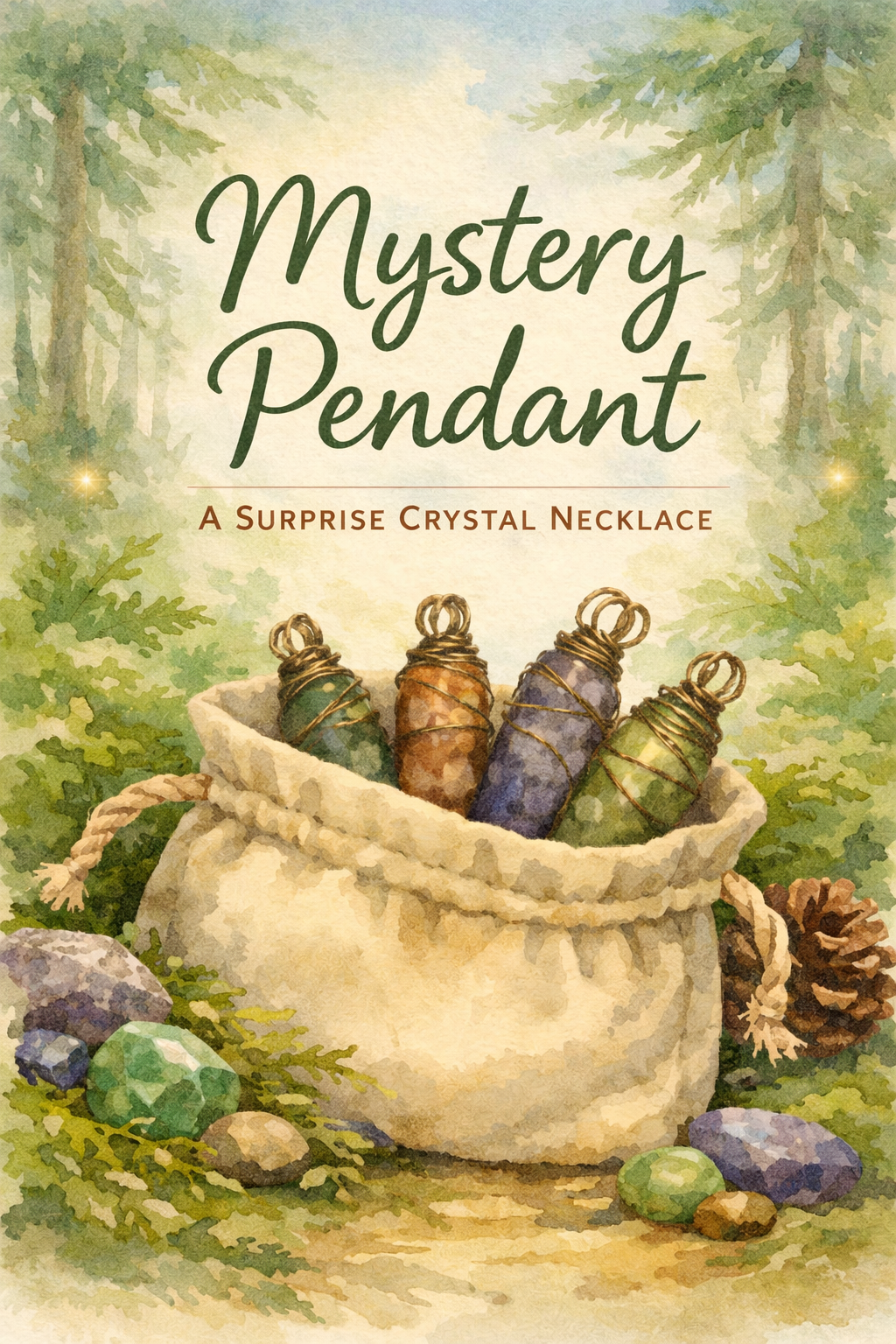 Mystery Wire Wrapped Stone Pendant Handmade Jewelry