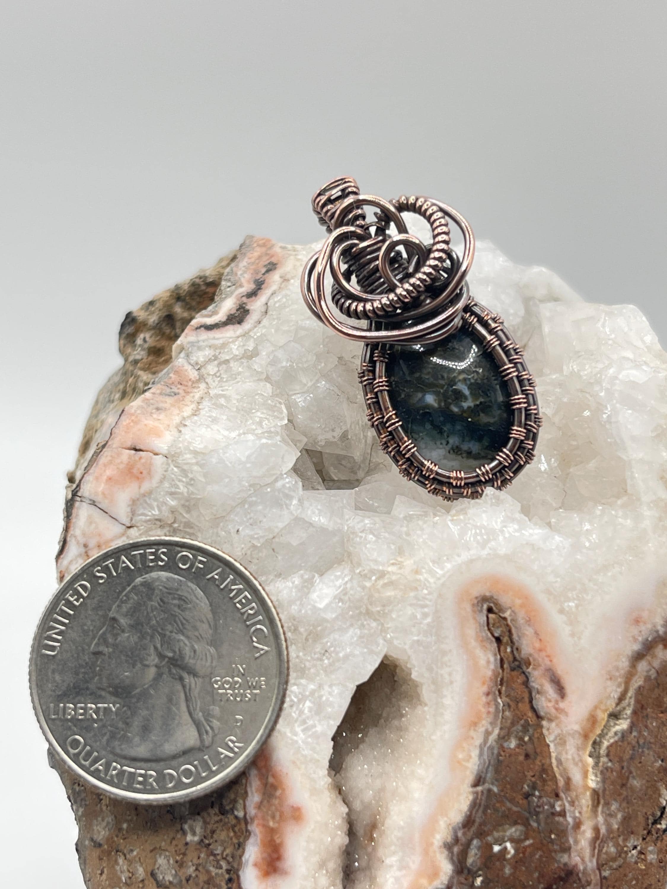 Southwest Washington Seam Agate Wire Wrapped Pendant