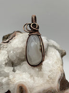 Graveyard Point Seam Agate Copper Wire Wrapped Pendant