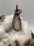 Graveyard Point Seam Agate Copper Wire Wrapped Pendant