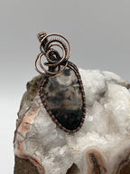 Maury Mountain Moss Agate Copper Wire Wrapped Pendant