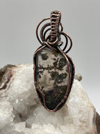 Maury Mountain Moss Agate Copper Wire Wrapped Pendant