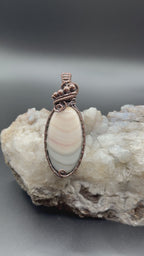 Windy Mountain Agate Copper Wire Wrapped Pendant