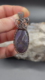 Burro Creek Agate Copper Wire Wrapped Pendant
